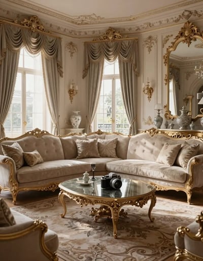 Ornate Camera-Inspired Luxury Living Room