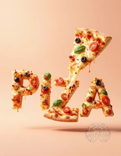 Pizza Typography Creative Food Art