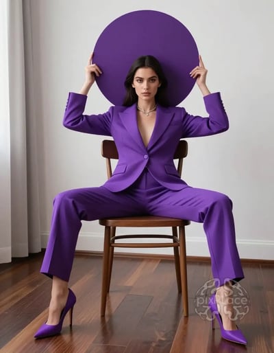 Purple Elegance: Avant-Garde Fashion Statement