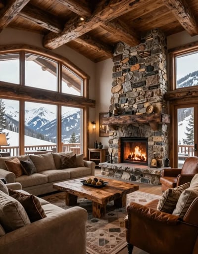 Rustic Mountain Lodge Living Room