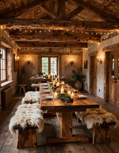 Rustic Winter Dining Hall