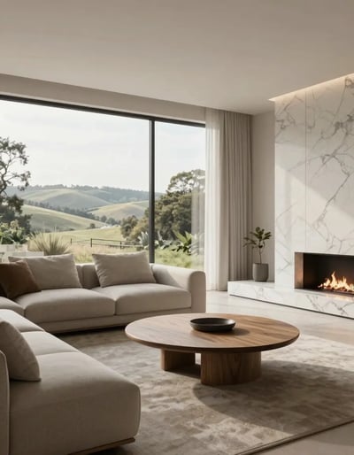 Serene Modern Living Room with Nature View