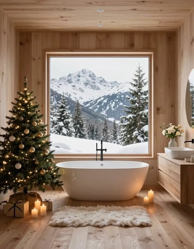 Serene Mountain Bathroom Retreat