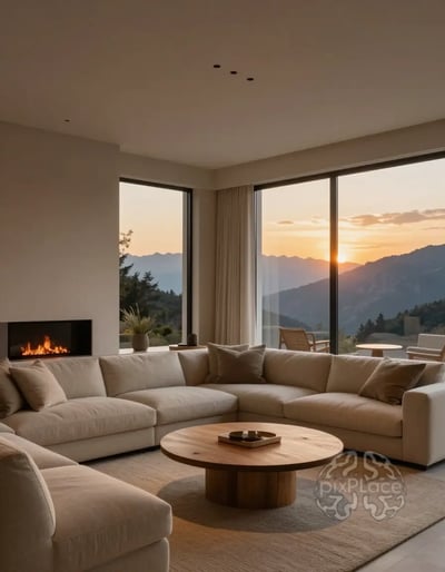 Serene Mountain Retreat Living Room