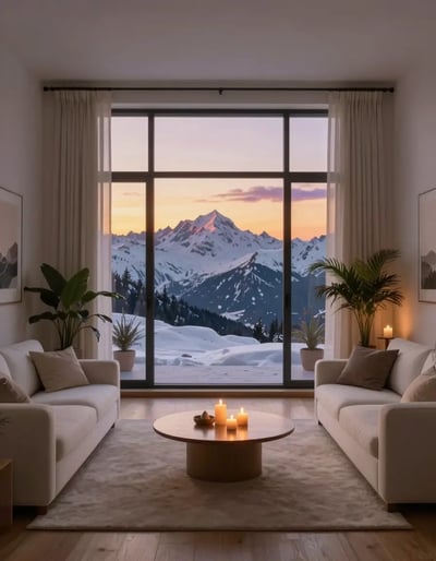 Serene Mountain Retreat Living Room