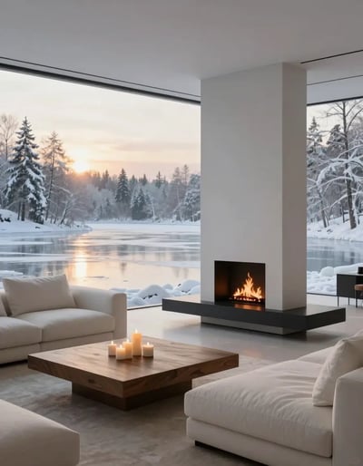 Serene Winter Living Room