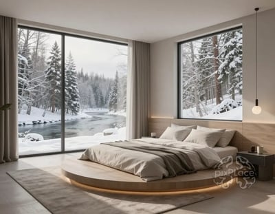 Serene Winter Wonderland Bedroom