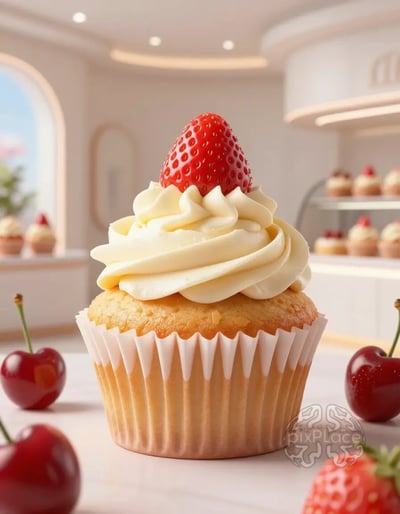 Strawberry Vanilla Cupcake
