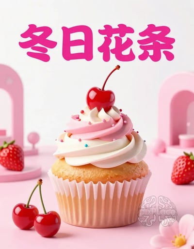 Strawberry & Vanilla Cupcake