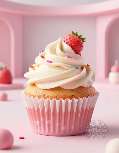 Strawberry & Vanilla Cupcake