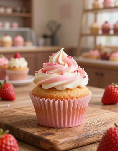 Strawberry Vanilla Cupcake