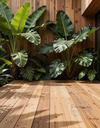 Tropical Oasis Wooden Deck