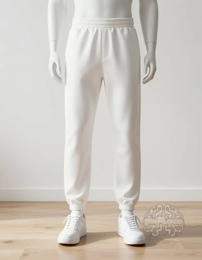 White Sweatpants and Sneakers Mockup