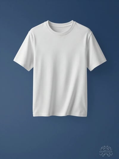 White T-Shirt Mockup on Blue Gradient Background