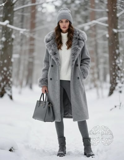 Winter Luxe: Monochromatic Grey Ensemble