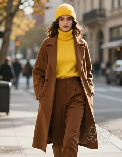 Autumn Chic: Brown and Yellow Fashion Collection