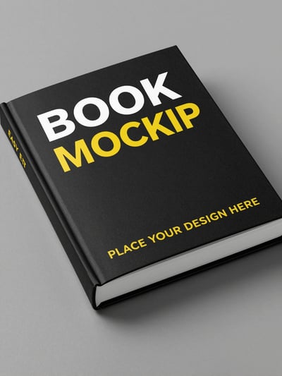 Black Hardcover Book Mockup