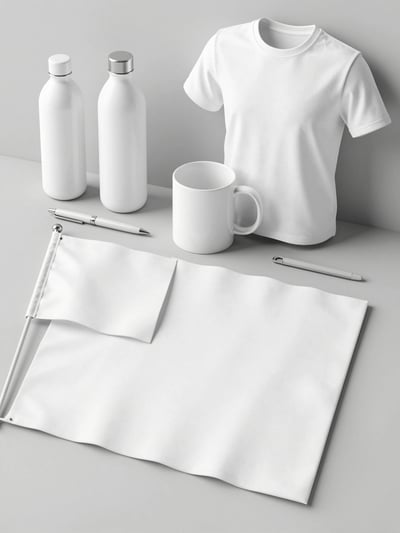 Blank White Promotional Items Mockup