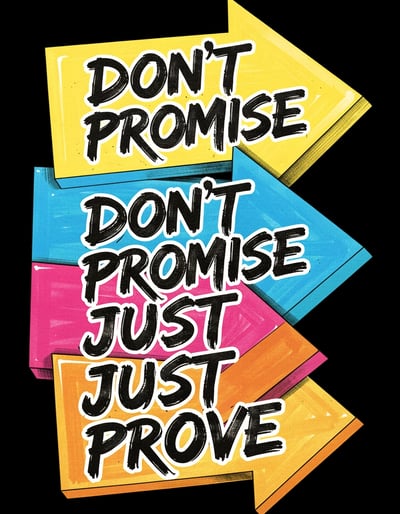 Bold Pop Art Arrows Graphic with Motivational Brush-Stroke Typography