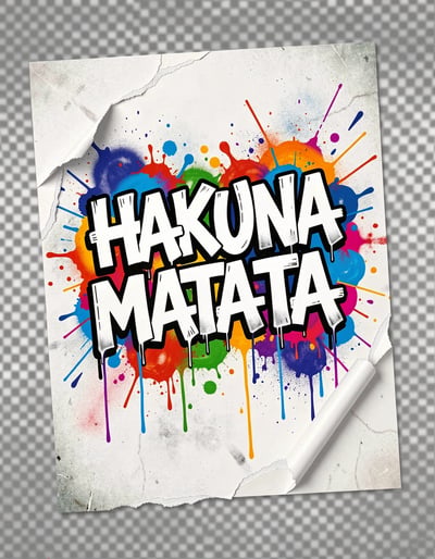 Bold Pop Art Hakuna Matata Graffiti Banner with Urban Street Art Vibes
