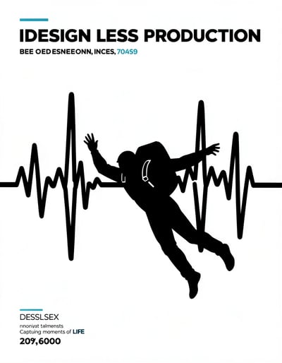 Bold Pop Art Skydiving Silhouette Integrated with Heartbeat Line Banner Design