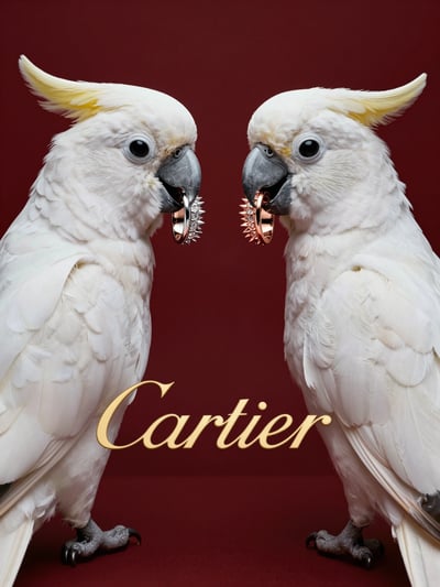 Cartier Luxurious Jewelry with White Cockatoos