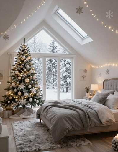 Cozy Christmas Attic Bedroom