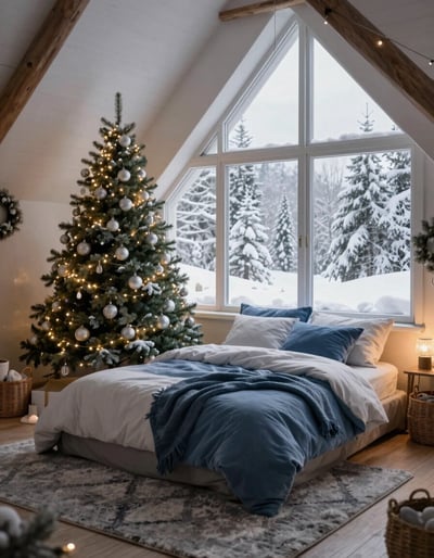 Cozy Christmas Attic Bedroom