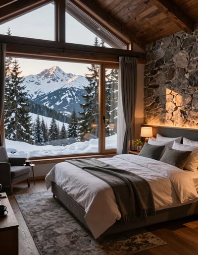 Cozy Mountain Lodge Bedroom