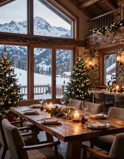 Cozy Mountain Lodge Dining Area