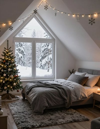 Cozy Winter Attic Bedroom