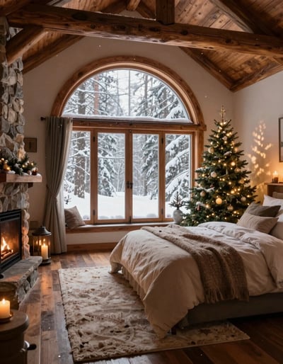 Cozy Winter Cabin Bedroom