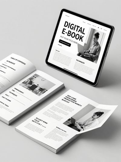 Digital E-book Template Mockup
