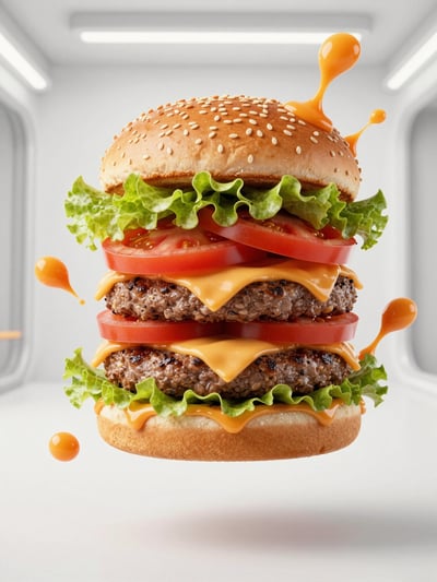 Dynamic Double Cheeseburger Mockup