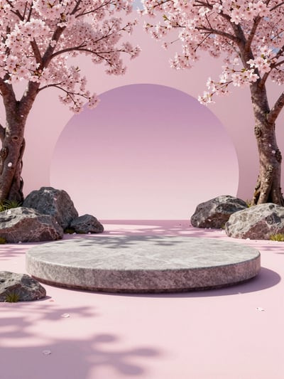Elegant Cherry Blossom Product Display