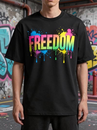FREEDOM Streetwear T-Shirt Mockup