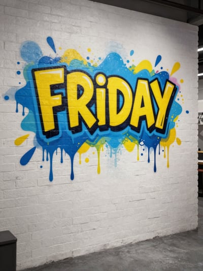 Friday Street Art Mural Mockup