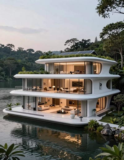Futuristic Lakeside Retreat