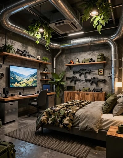 Futuristic Military Chic Bedroom