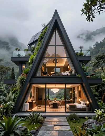 Futuristic Mountain Retreat
