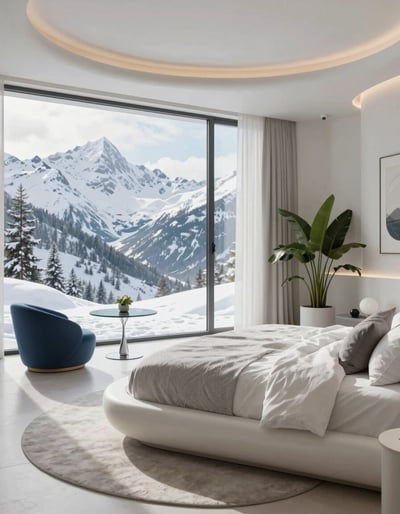 Futuristic Serene Bedroom Retreat