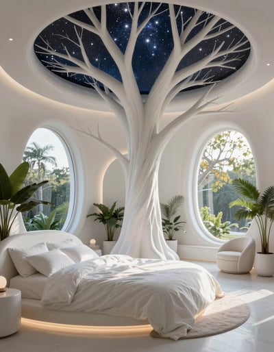 Futuristic Treehouse Bedroom Oasis