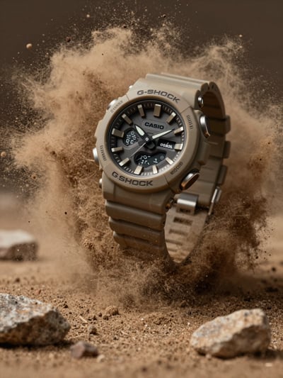 G-Shock Watch in Dusty Terrain