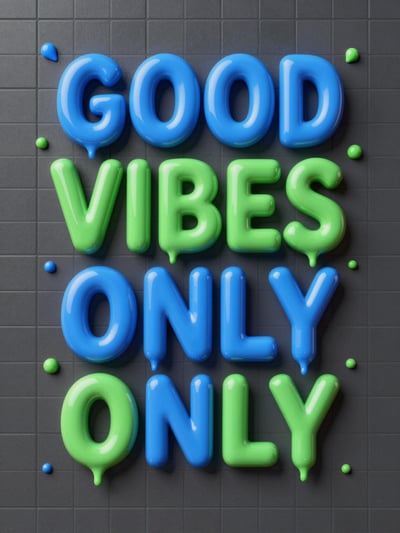 GOOD VIBES ONLY 3D Typography Mockup