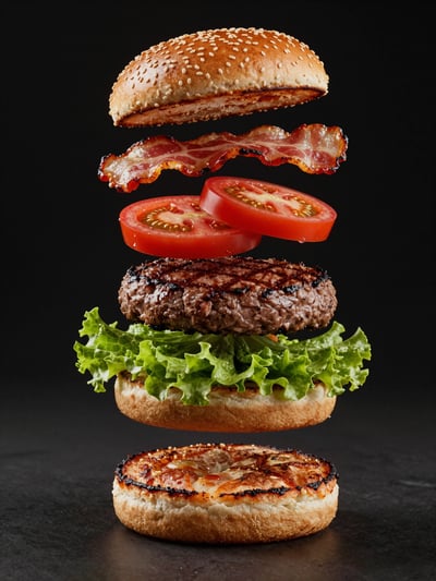 Gourmet Burger Deconstructed