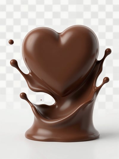 Heart-Shaped Chocolate Splash