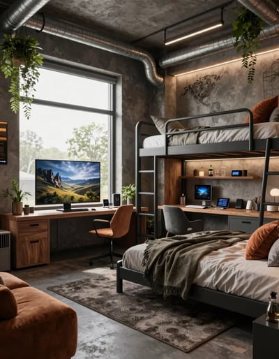 Industrial Chic Bunker Bedroom