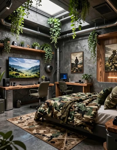 Industrial Chic Military Bedroom