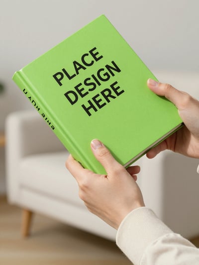 Lime Green Hardcover Book Design Mockup