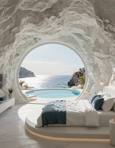 Luxurious Cave Bedroom by the Ocean